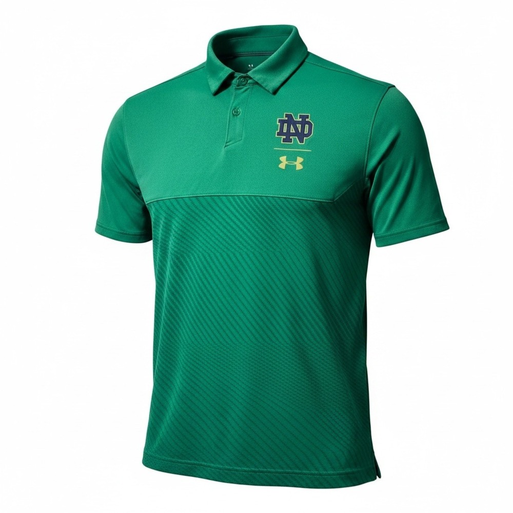 Under Armour Notre Dame Polo Women Medium Green HeatGear 1343132 Collegiate